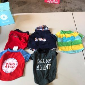 5 small size dog shirts